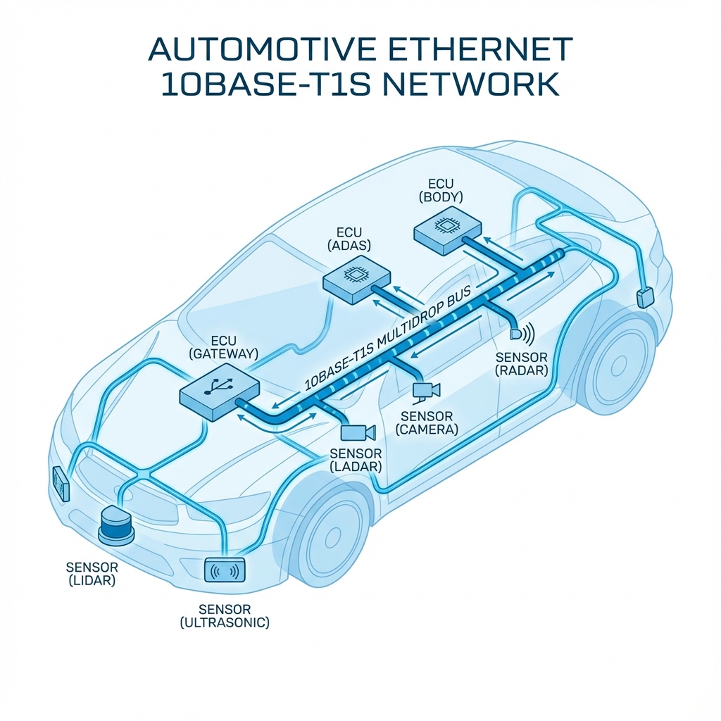 Ethernet 10BASE-T1S：車載網路的最後一哩路