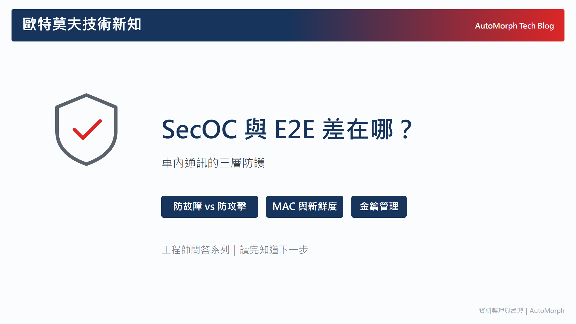 SecOC 與 E2E 差在哪？車內通訊的三層防護一次看懂