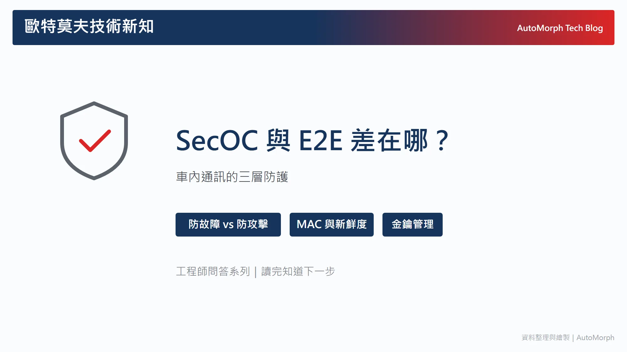 SecOC 與 E2E 差在哪？車內通訊的三層防護一次看懂